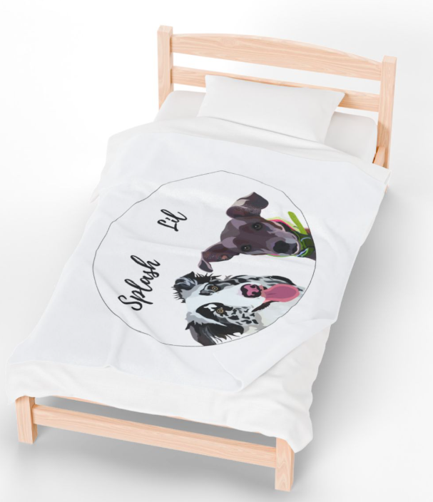2 Pet Velveteen Plush Blanket