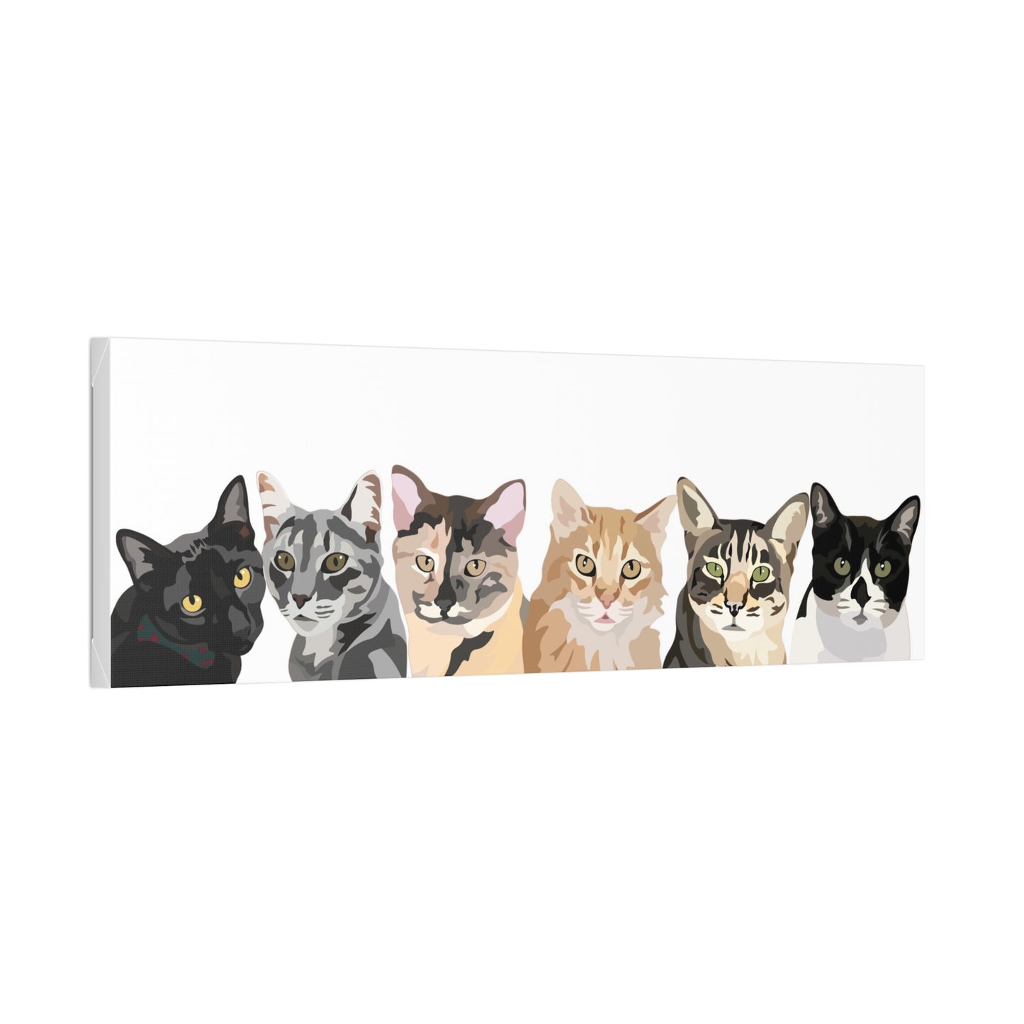 Pet Portrait Canvas Print | Custom, Hand-Drawn Pet Portrait in Cartoon-Realism Style