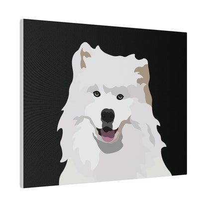 One Pet Portrait on Canvas | Black Background | Custom Hand-Drawn Pet Portrait in Cartoon-Realism Style