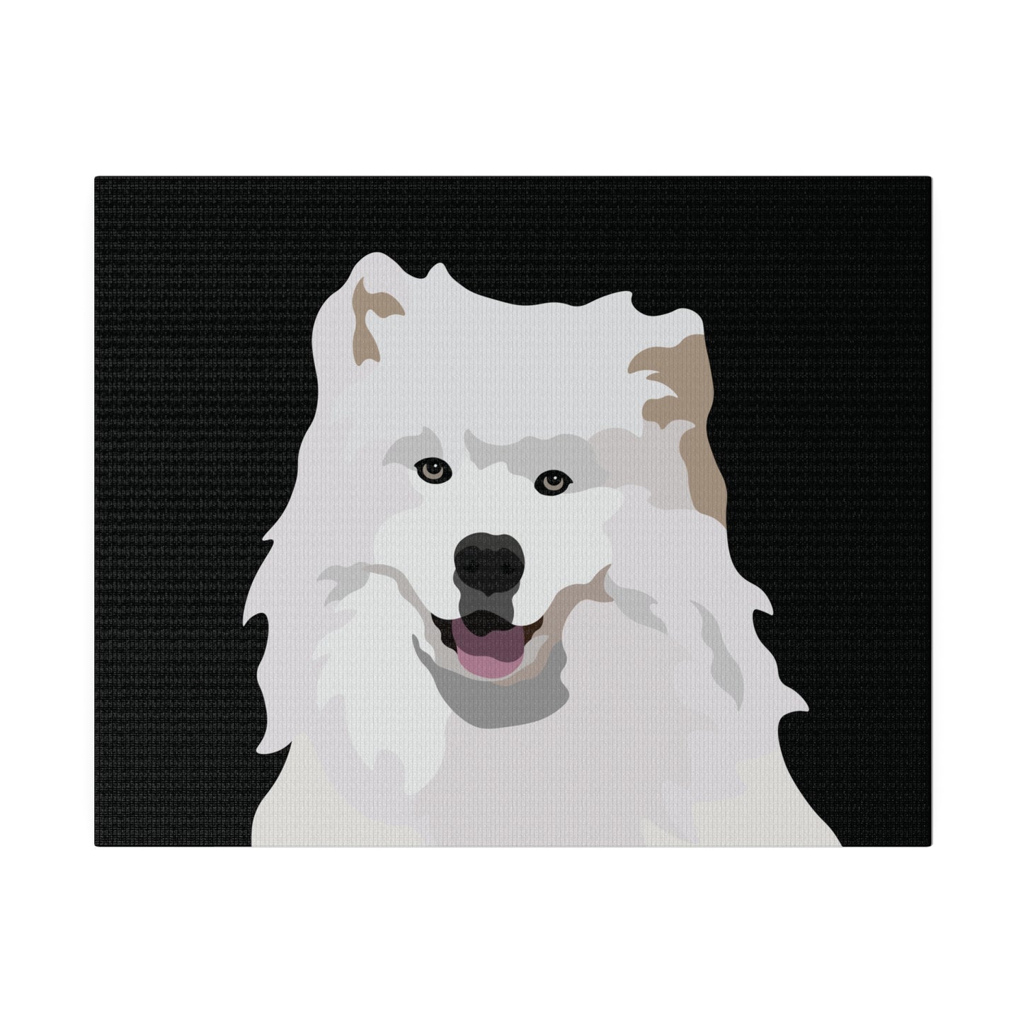 One Pet Portrait on Canvas | Black Background | Custom Hand-Drawn Pet Portrait in Cartoon-Realism Style