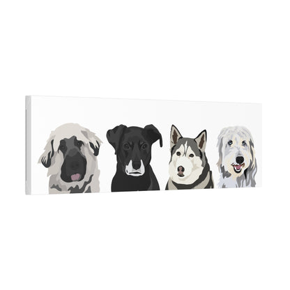 Pet Portrait Canvas Print | Custom, Hand-Drawn Pet Portrait in Cartoon-Realism Style