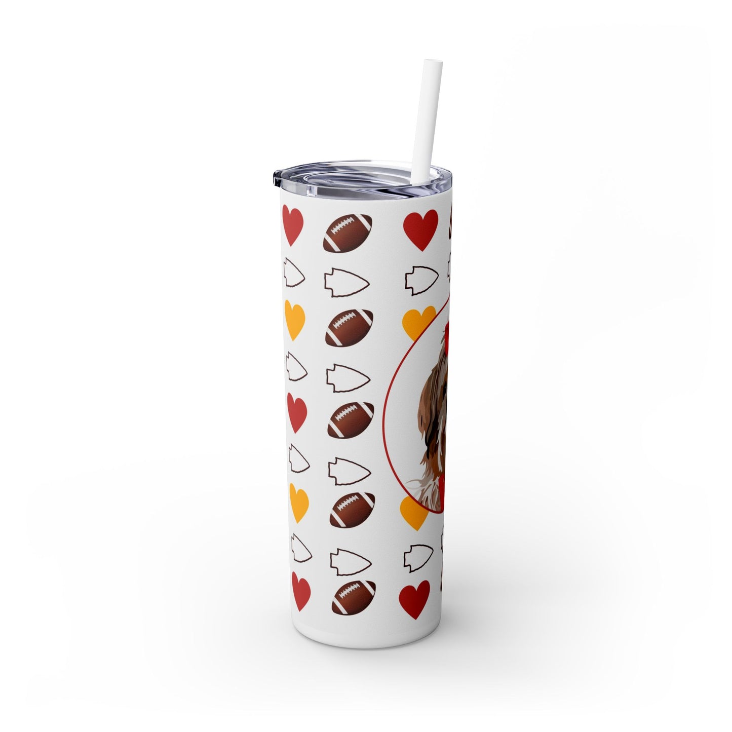 One Pet | Hearts and Arrowheads | Skinny Tumbler with Straw, 20oz