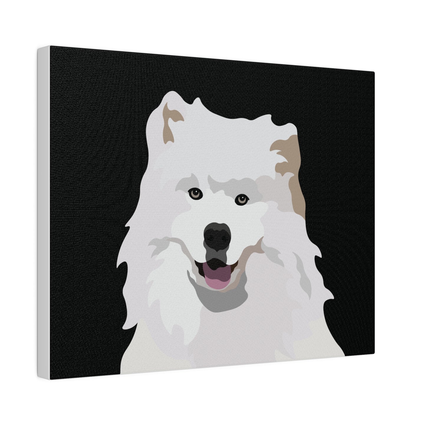 One Pet Portrait on Canvas | Black Background | Custom Hand-Drawn Pet Portrait in Cartoon-Realism Style