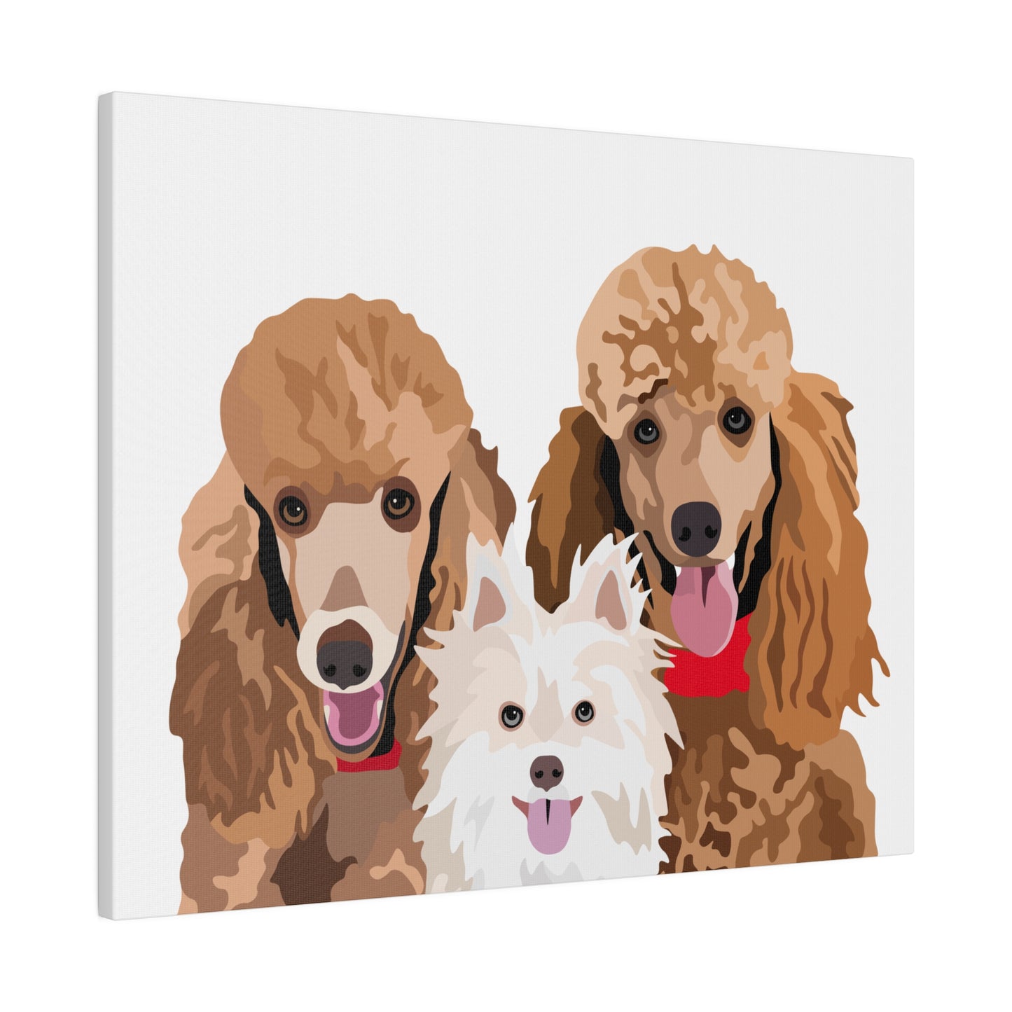 Pet Portrait Canvas Print | Custom, Hand-Drawn Pet Portrait in Cartoon-Realism Style