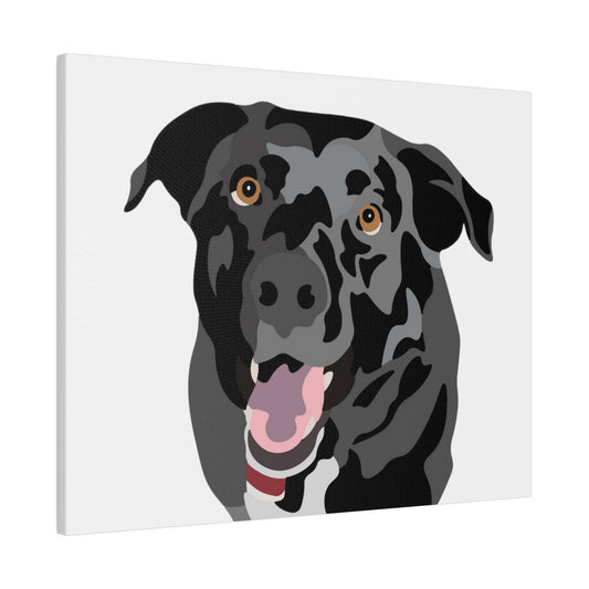 Pet Portrait Canvas Print | Custom, Hand-Drawn Pet Portrait in Cartoon-Realism Style