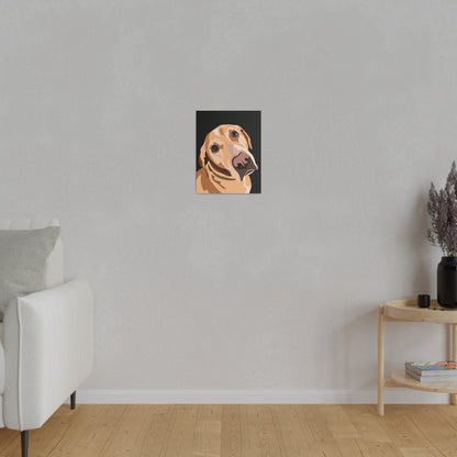 One Pet Portrait on Canvas | Black Background | Custom Hand-Drawn Pet Portrait in Cartoon-Realism Style