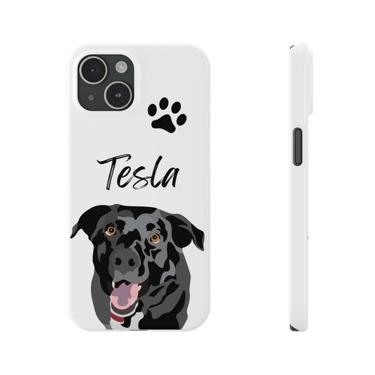 One Pet Portrait on a iPhone Case | White Background | Custom Hand-Drawn Pet Portrait in Cartoon-Realism Style