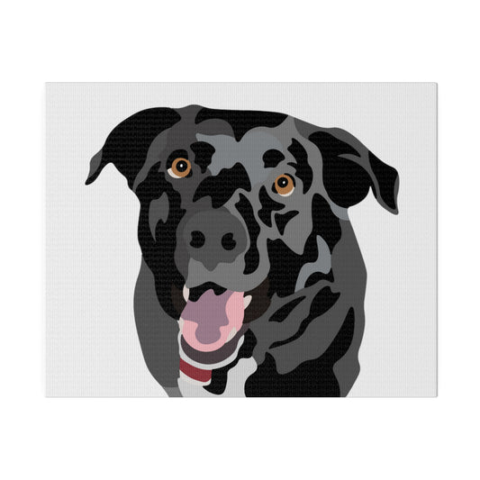 One Pet Portrait on Canvas | White Background | Custom Hand-Drawn Pet Portrait in Cartoon-Realism Style