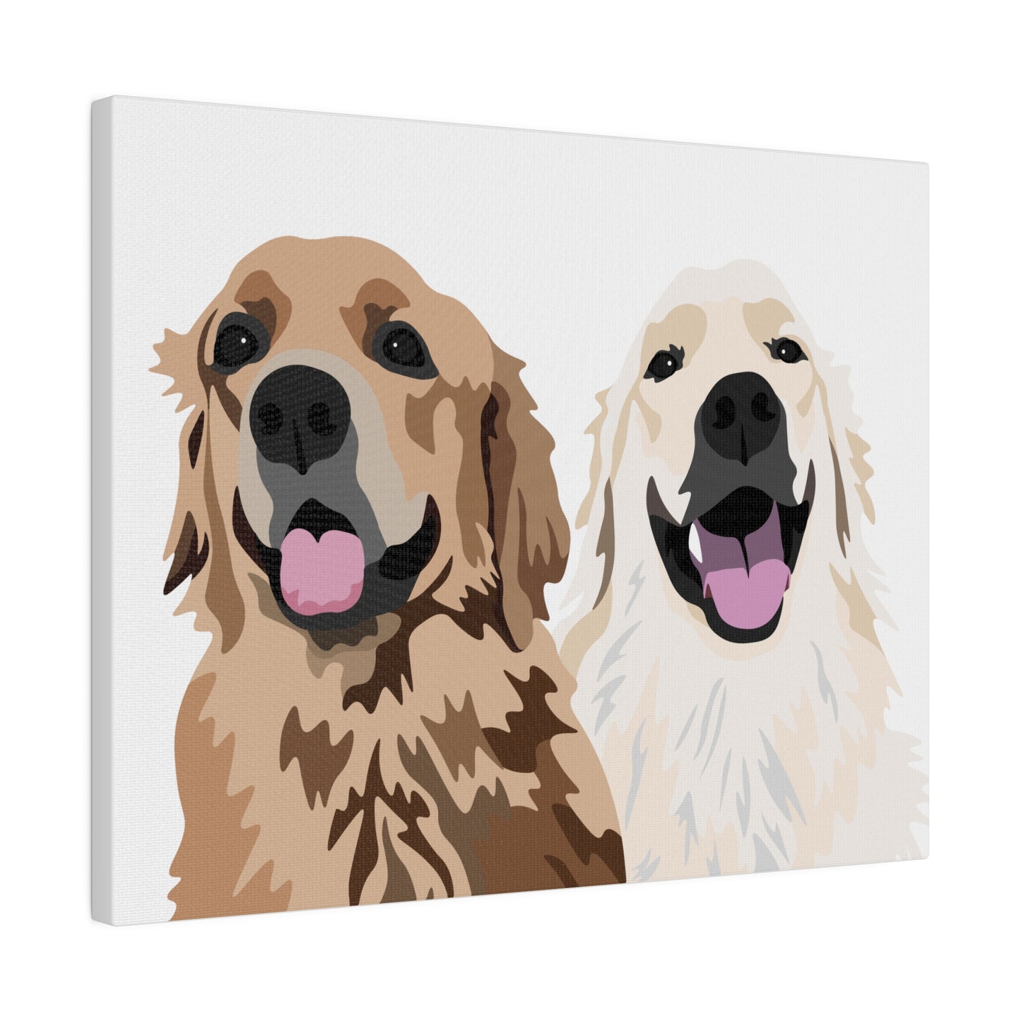 Pet Portrait Canvas Print | Custom, Hand-Drawn Pet Portrait in Cartoon-Realism Style